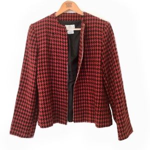 Vintage Red and Black Houndstooth Jacket
